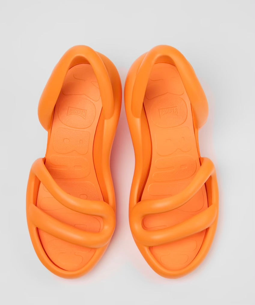 Orange high-heeled shoe top