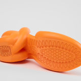 Orange high-heeled shoe sole