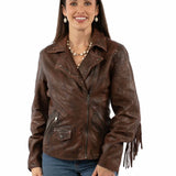 Scully Leather Studded Fringe Jacket L1162
