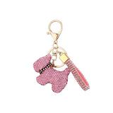 Rhinestone Dog Keychain