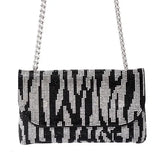 Zebra Rhinestone Evening Bag