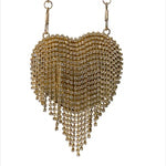 Gold textured handbag with chain strap
