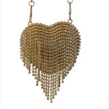 Gold textured handbag with chain strap