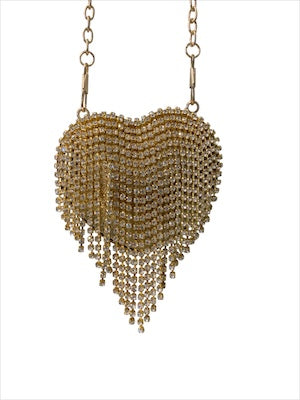 Gold textured handbag with chain strap