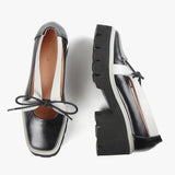 All Black Little Bow Lugg Open Oxford I114