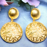 Ancient Bazaar Gold Plated Brass Earrings