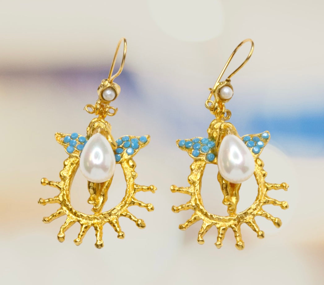 Ancient Bazaar Gold Plated Brass Earrings