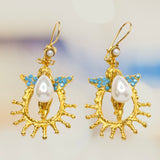 Ancient Bazaar Gold Plated Brass Earrings