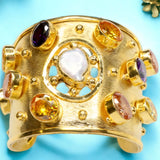 Ancient Bazaar Gold Plated Brass Cuff