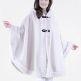 Original USA Vegan Suede & Fur Trim Hooded Cape with Buckles
