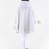 Original USA Vegan Suede & Fur Trim Hooded Cape with Buckles