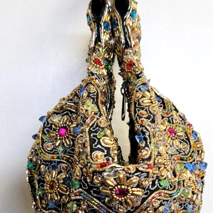 Hand-Crafted All-Beaded Zip Top Wristlet