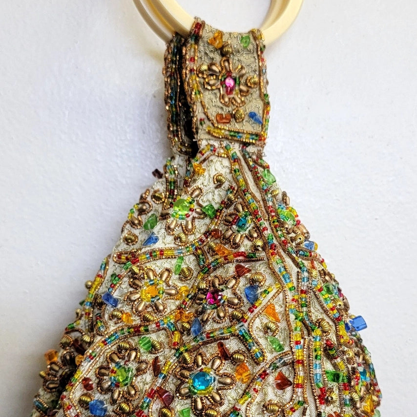 Hand-Crafted All-Beaded Zip Top Wristlet