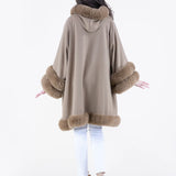 Original USA Double Faux Fur Trim Cuff Hooded Coat