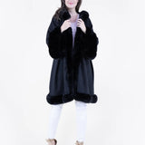 Original USA Double Faux Fur Trim Cuff Hooded Coat