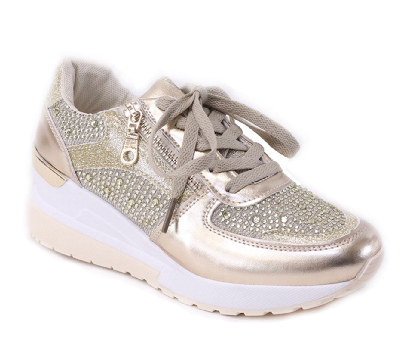 Atalina Rhinestone Zip Sneaker Q089