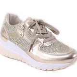 Atalina Rhinestone Zip Sneaker Q089