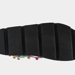Multicolored sandal with leopard print sole sole view