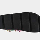 Multicolored sandal with leopard print sole sole view