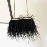 Liliana Ostrich Feathers Evening Bag