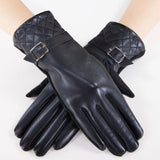 Faux Leather with Quilted Cuff Gloves