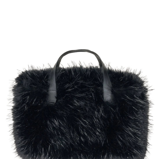 Confidante Black Faux Fur Handbag