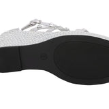 Silver wedge sandal with platform sole sole
