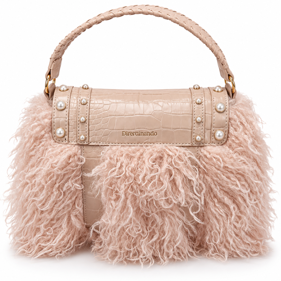Icy Pink Faux Fur HandBag