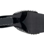 Black embellished high-heeled shoes sole