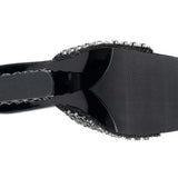 Black embellished high-heeled shoes sole