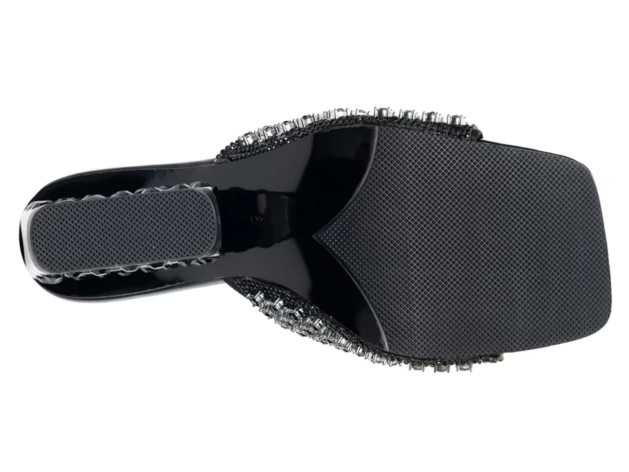 Black embellished high-heeled shoes sole