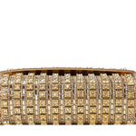 Gold and silver beaded handbag with gold chain strap bottom