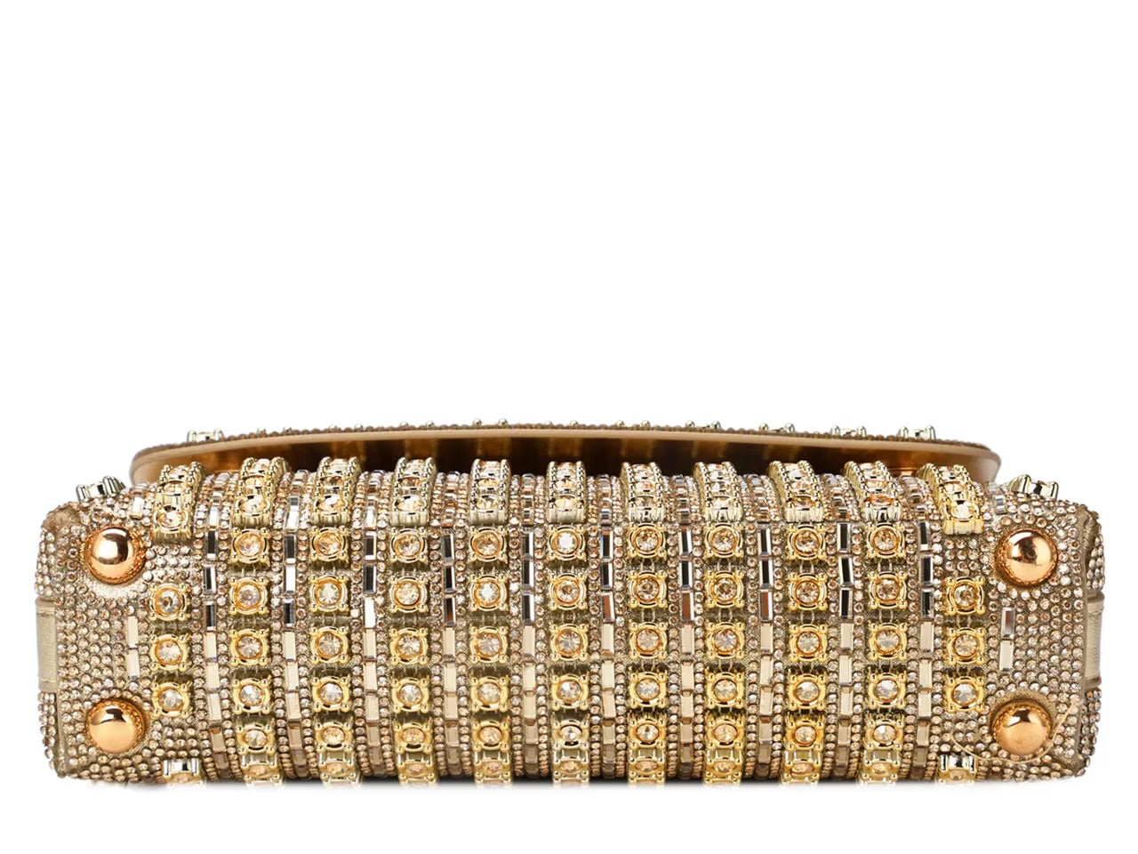 Gold and silver beaded handbag with gold chain strap bottom