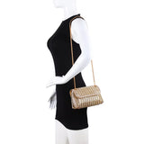 Gold and silver beaded handbag with gold chain strap model