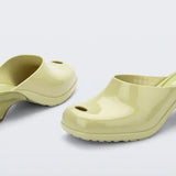 Chartreuse slip-on kitten heel pair