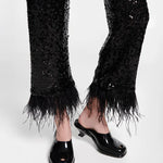 Black slip-on kitten heel model