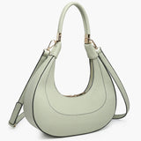 Light green handbag with a hand strap and shoulder strap alt view