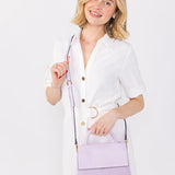 Light green handbag with a chain detail, hand strap and shoulder strap model
