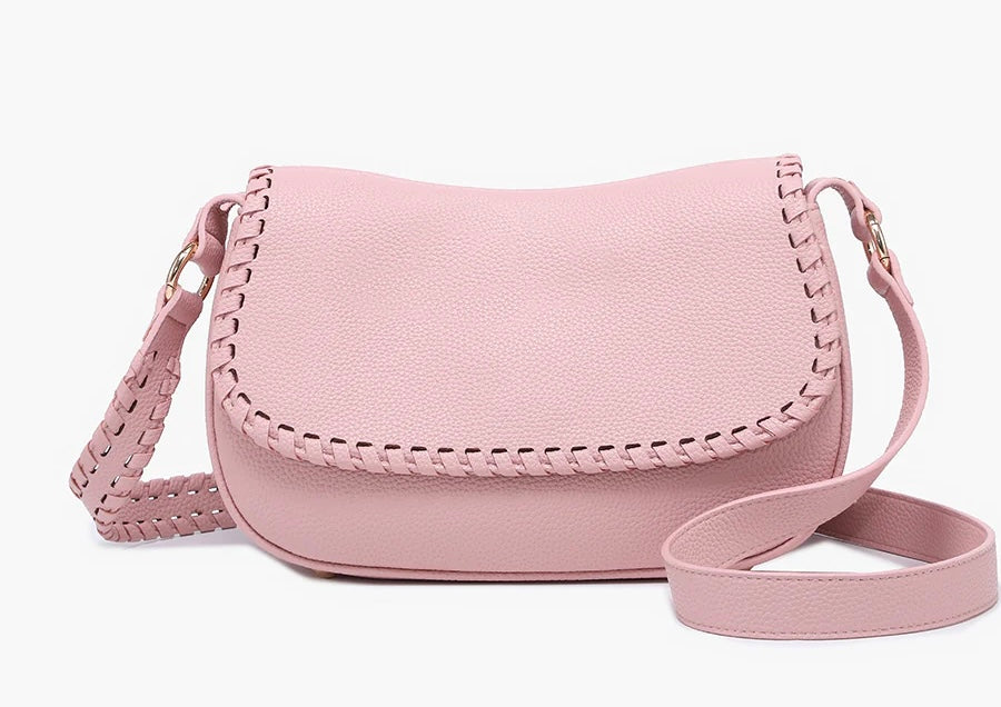Pink crossbody bag close-up