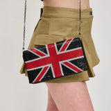 Clutch bag with Union Jack design and chain strap model 4