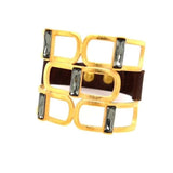 Gina Riley Wide Open Rectangle Baguette Bracelet in Gold RR1134