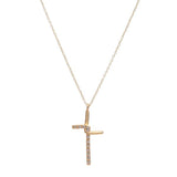 Gina Riley Small Half Crystal Interlocked Cross Necklace RR199