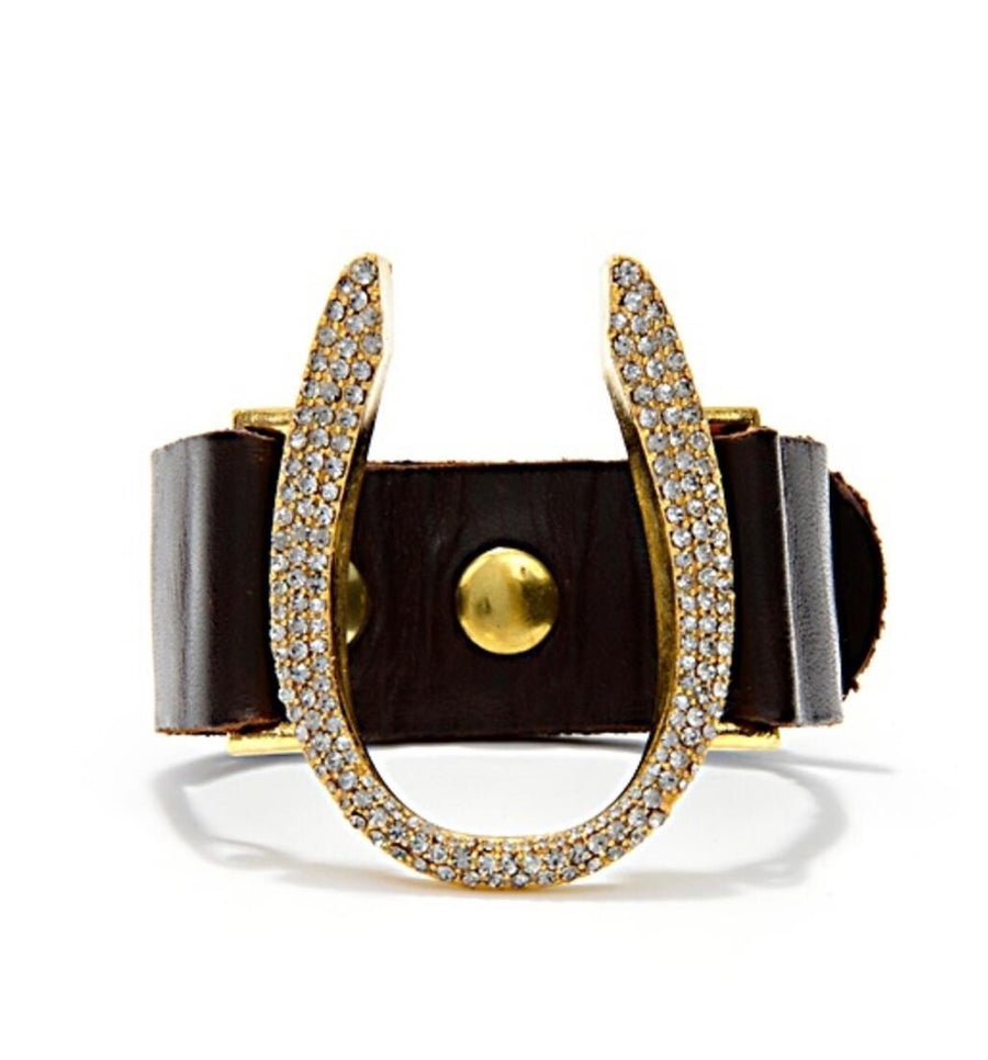 Gina Riley Gold Crystal Horseshoe Bracelet RR1013