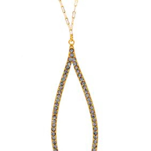 Gina Riley Gold Pinched Oval Necklace RR121