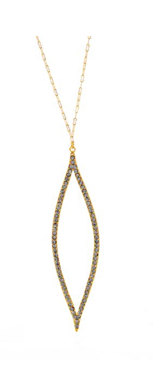 Gina Riley Gold Pinched Oval Necklace RR121