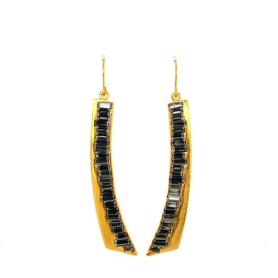Gina Riley Curved Baguette Earrings RR603