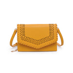 Yellow handbag with cut-out design 