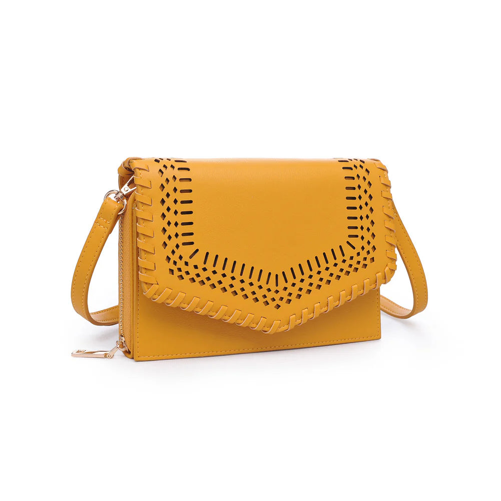 Yellow handbag with cut-out design alt view