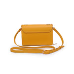 Yellow handbag with cut-out design back
