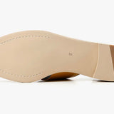 Yellow sandal with beige sole sole view